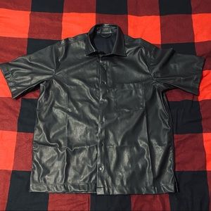 Zara Leather short-sleeved shirt